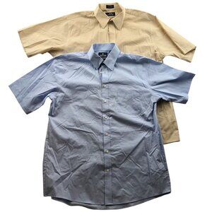 Stafford Men Dress Shirt Large Lot of Two Wrinkle-Free Short Sleeve Wrinkle Free